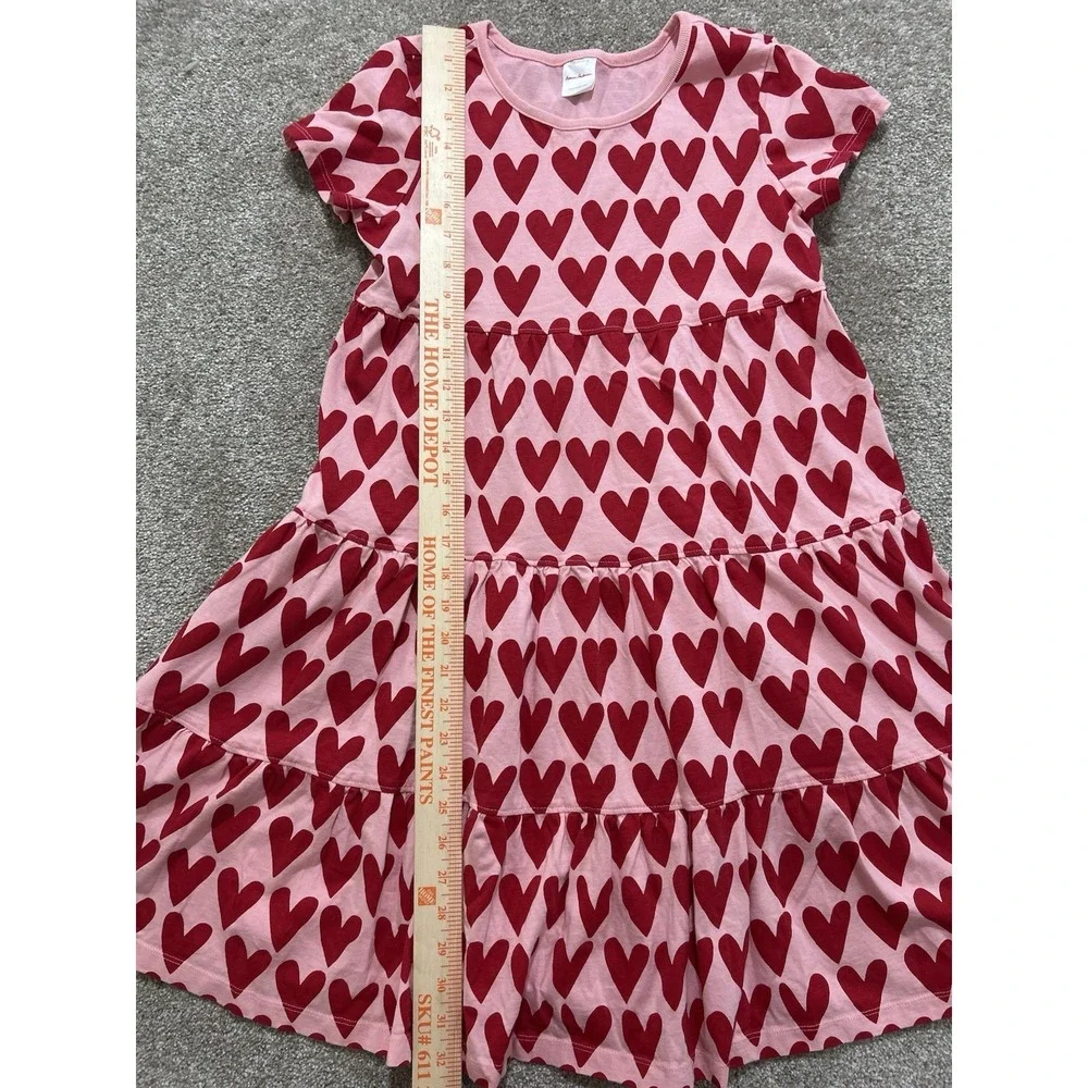 Hanna Andersson Size 150 (US 12) Pink With Red Hearts Twirl Dress